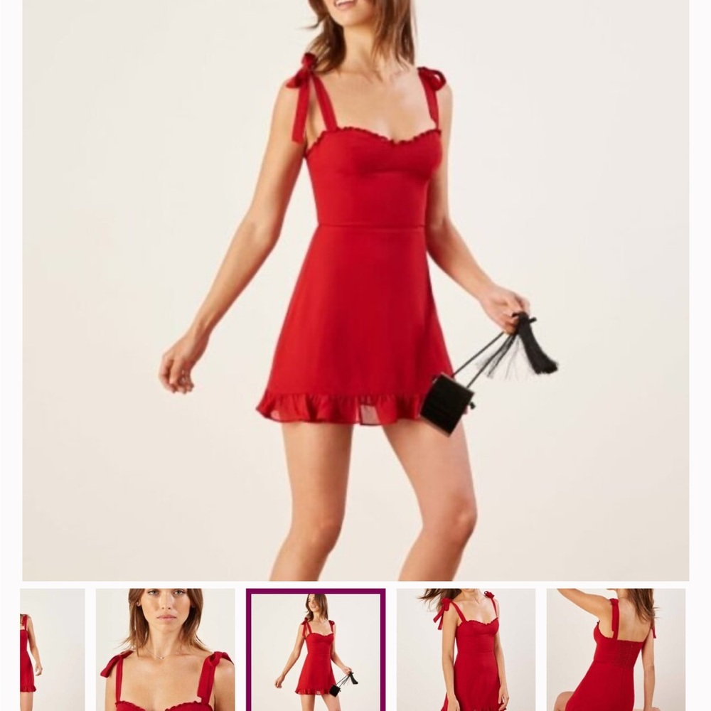 Reformation Red Mini with tie straps